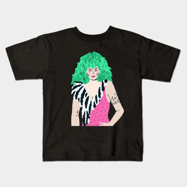 Pizzazz - The Misfits from Jem & The Holograms Kids T-Shirt by London Colin